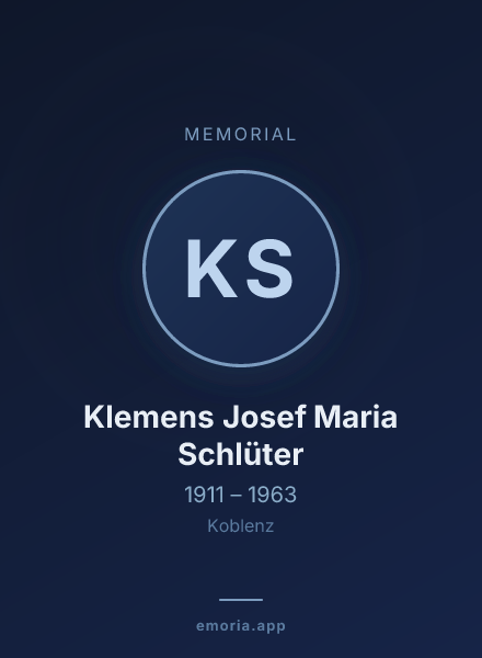 Memorial portrait of Klemens Josef Maria Schlüter