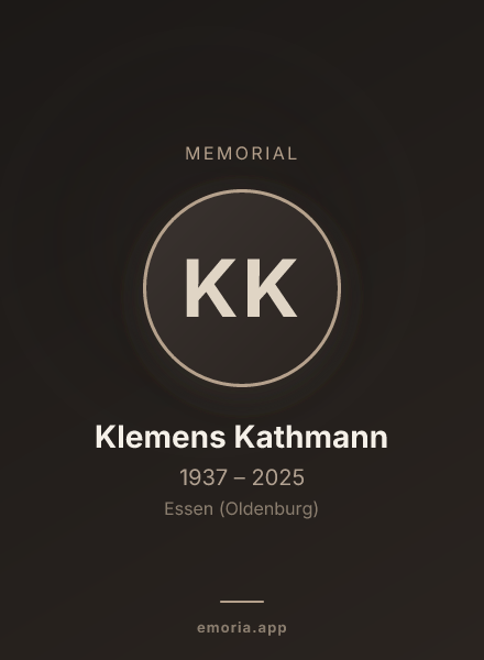 Memorial portrait of Klemens Kathmann