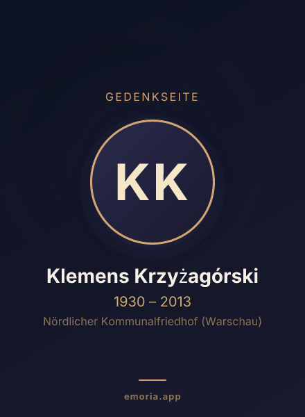 Gedenkportrait von Klemens Krzyżagórski