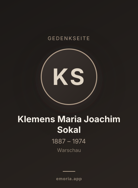 Gedenkportrait von Klemens Maria Joachim Sokal