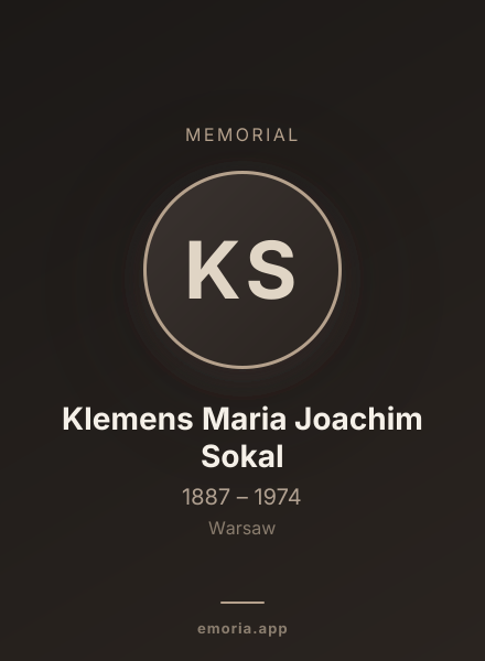 Memorial portrait of Klemens Maria Joachim Sokal