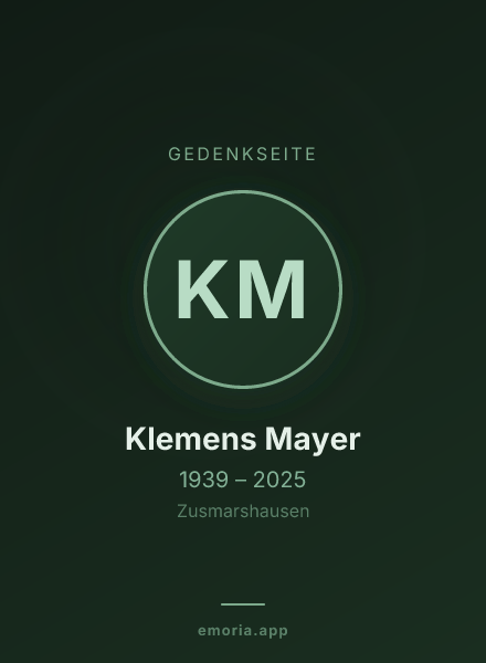 Gedenkportrait von Klemens Mayer