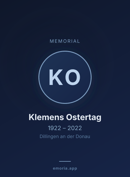 Memorial portrait of Klemens Ostertag