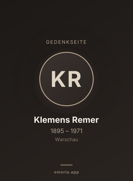 Gedenkportrait von Klemens Remer