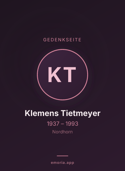 Gedenkportrait von Klemens Tietmeyer