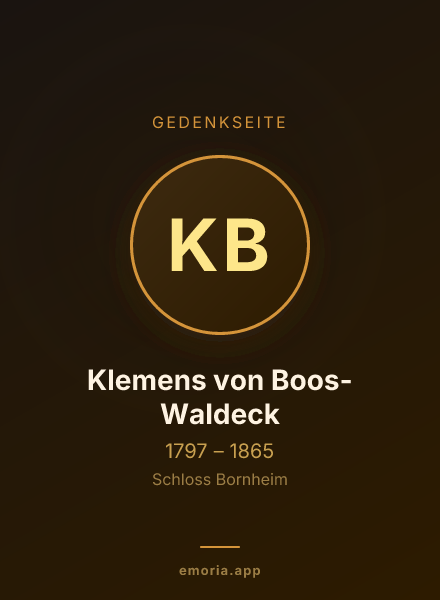 Gedenkportrait von Klemens von Boos-Waldeck