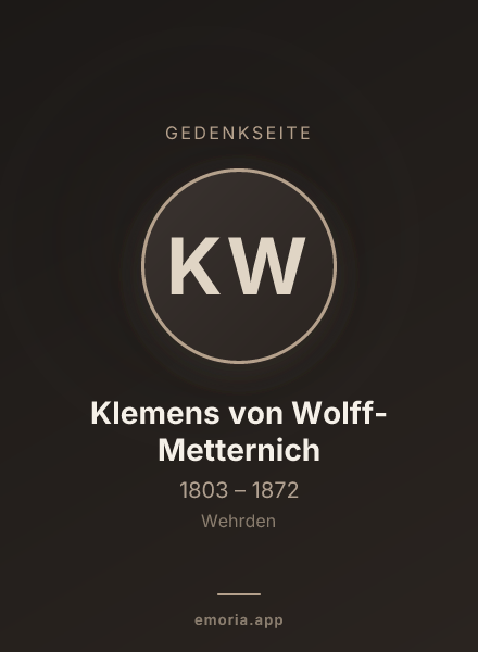 Gedenkportrait von Klemens von Wolff-Metternich