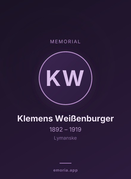 Memorial portrait of Klemens Weißenburger