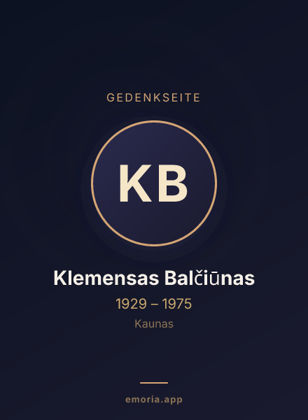 Gedenkportrait von Klemensas Balčiūnas
