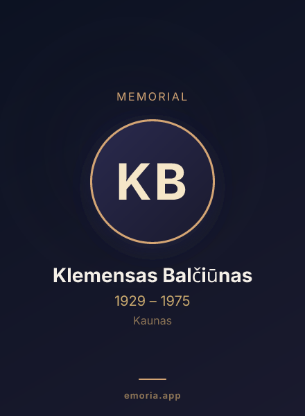 Memorial portrait of Klemensas Balčiūnas
