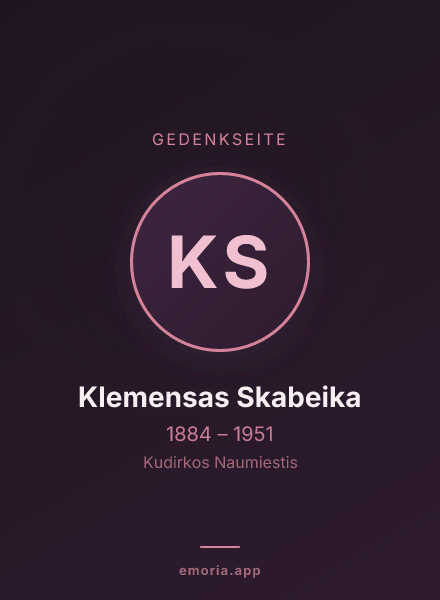 Gedenkportrait von Klemensas Skabeika