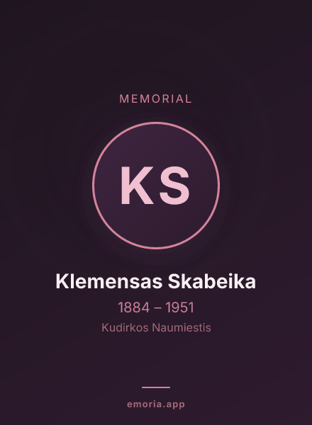 Memorial portrait of Klemensas Skabeika