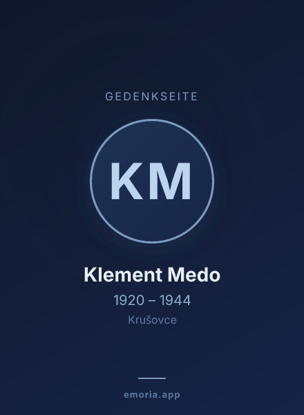 Gedenkportrait von Klement Medo