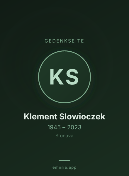 Gedenkportrait von Klement Slowioczek