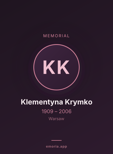 Memorial portrait of Klementyna Krymko