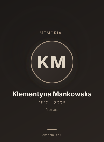 Memorial portrait of Klementyna Mankowska