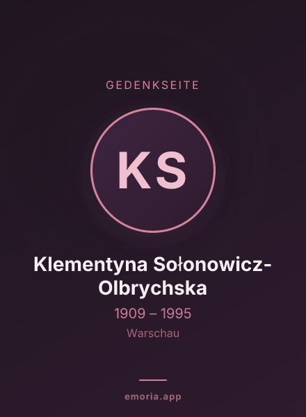 Gedenkportrait von Klementyna Sołonowicz-Olbrychska