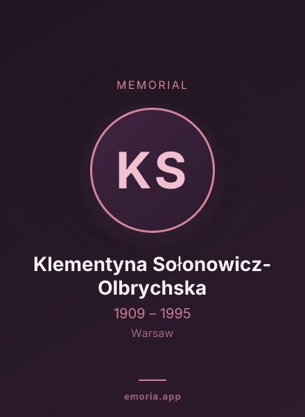Memorial portrait of Klementyna Sołonowicz-Olbrychska