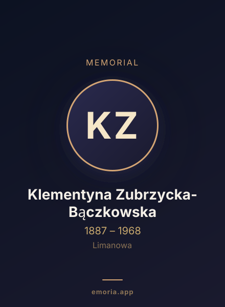 Memorial portrait of Klementyna Zubrzycka-Bączkowska
