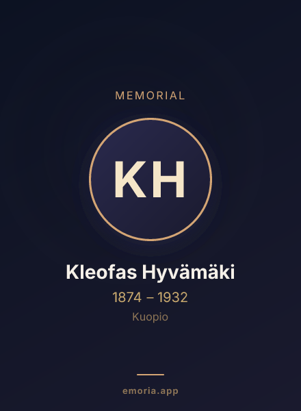 Memorial portrait of Kleofas Hyvämäki