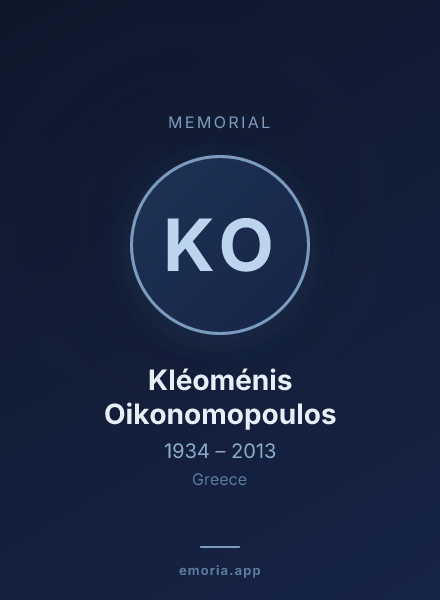 Memorial portrait of Kléoménis Oikonomopoulos
