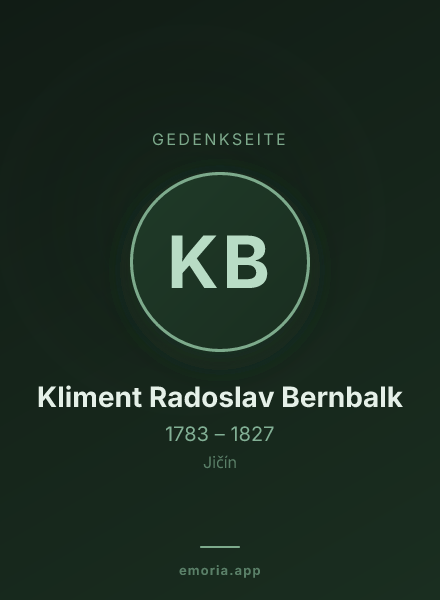 Gedenkportrait von Kliment Radoslav Bernbalk