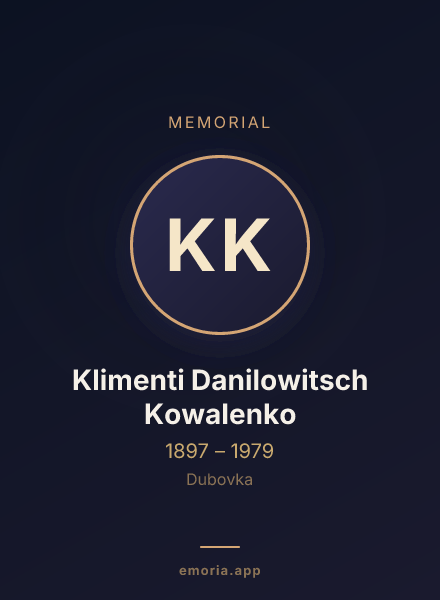 Memorial portrait of Klimenti Danilowitsch Kowalenko