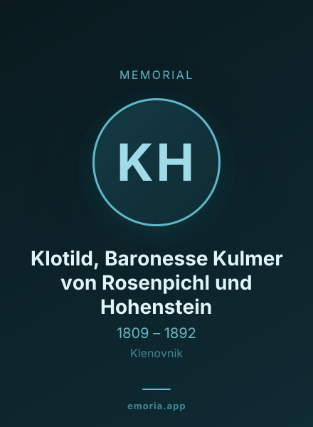 Memorial portrait of Klotild, Baronesse Kulmer von Rosenpichl und Hohenstein