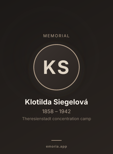 Memorial portrait of Klotilda Siegelová