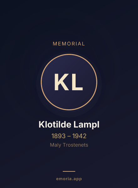 Memorial portrait of Klotilde Lampl