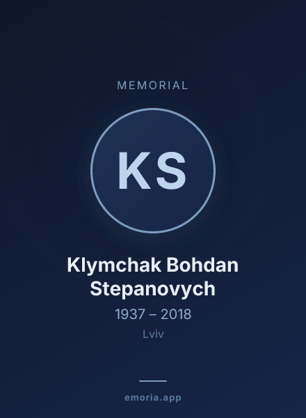 Memorial portrait of Klymchak Bohdan Stepanovych