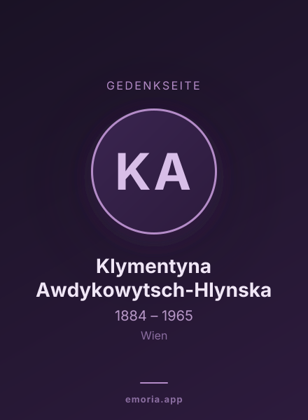 Gedenkportrait von Klymentyna Awdykowytsch-Hlynska
