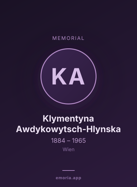 Memorial portrait of Klymentyna Awdykowytsch-Hlynska
