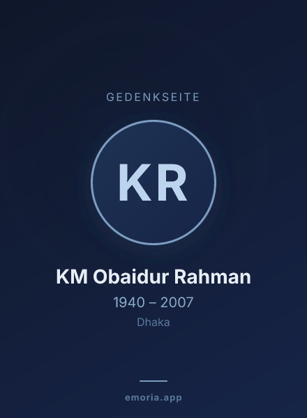Gedenkportrait von KM Obaidur Rahman