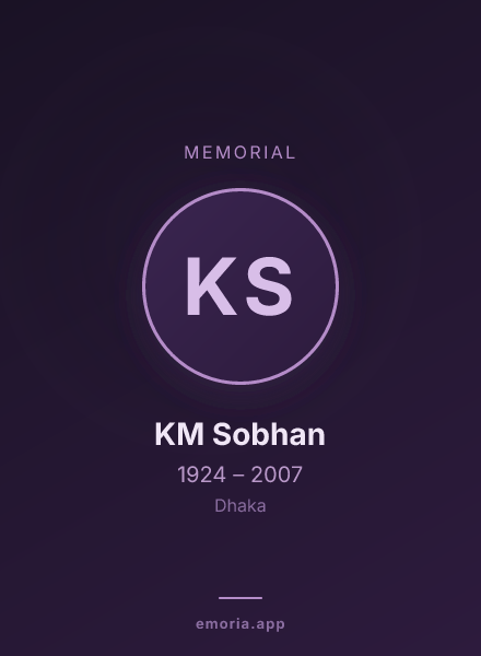 Memorial portrait of KM Sobhan