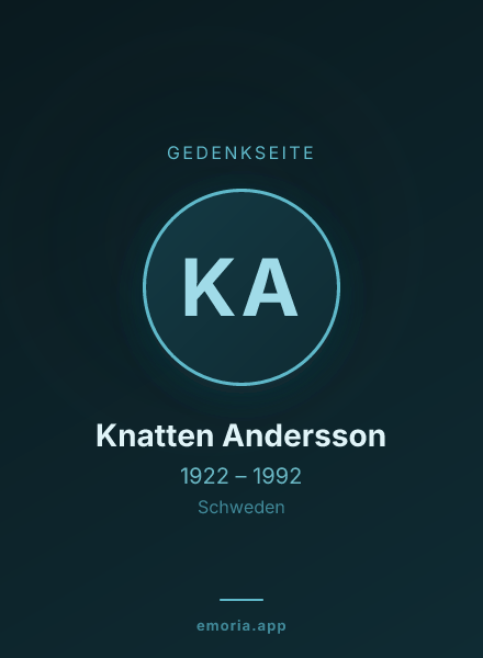 Gedenkportrait von Knatten Andersson