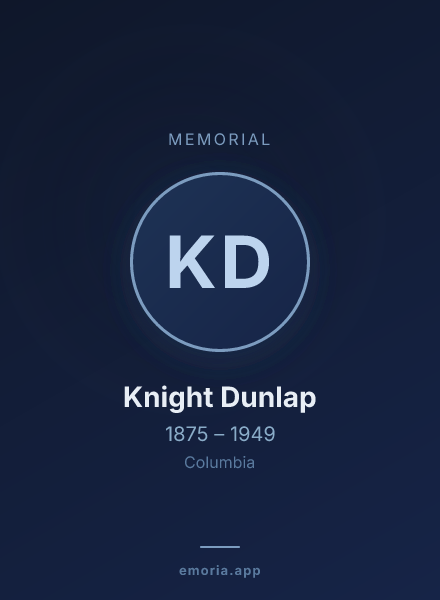 Memorial portrait of Knight Dunlap