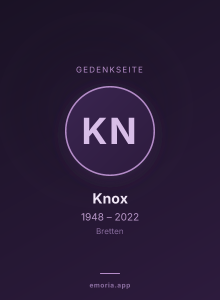 Gedenkportrait von Knox