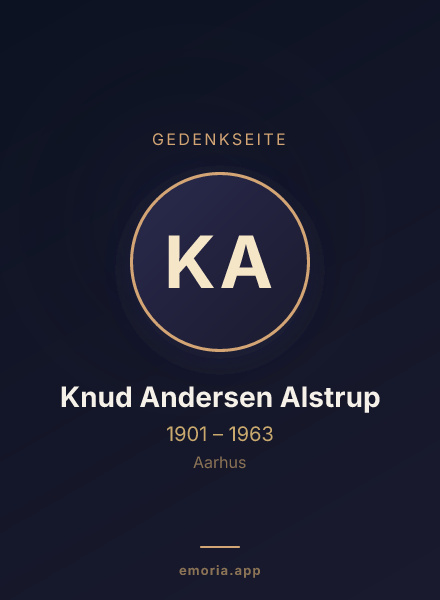 Gedenkportrait von Knud Andersen Alstrup