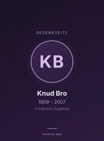 Gedenkportrait von Knud Bro