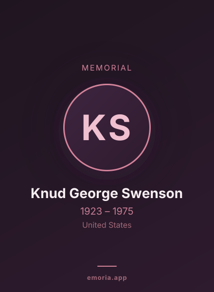 Memorial portrait of Knud George Swenson