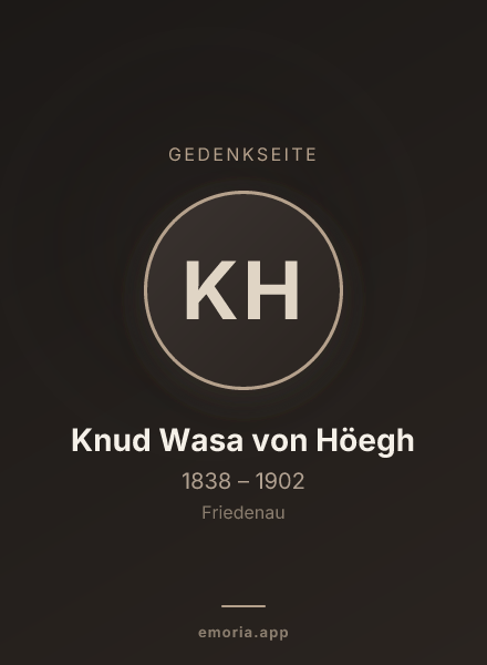 Gedenkportrait von Knud Wasa von Höegh