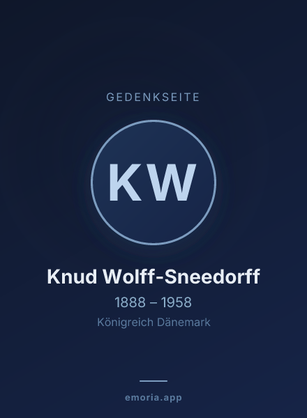 Gedenkportrait von Knud Wolff-Sneedorff