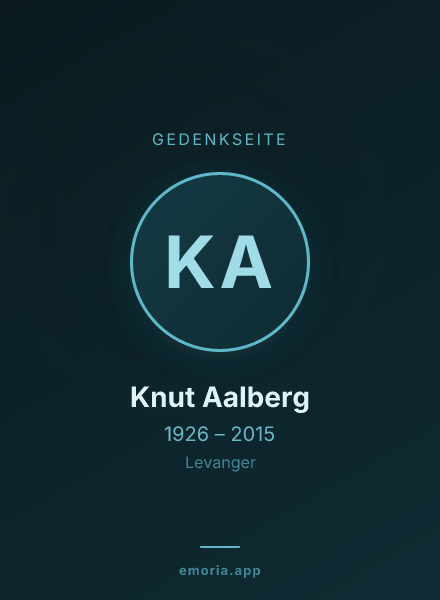 Gedenkportrait von Knut Aalberg