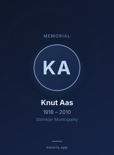 Memorial portrait of Knut Aas