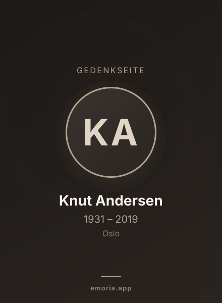 Gedenkportrait von Knut Andersen