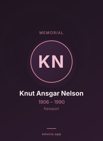 Memorial portrait of Knut Ansgar Nelson
