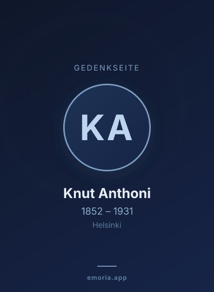 Gedenkportrait von Knut Anthoni
