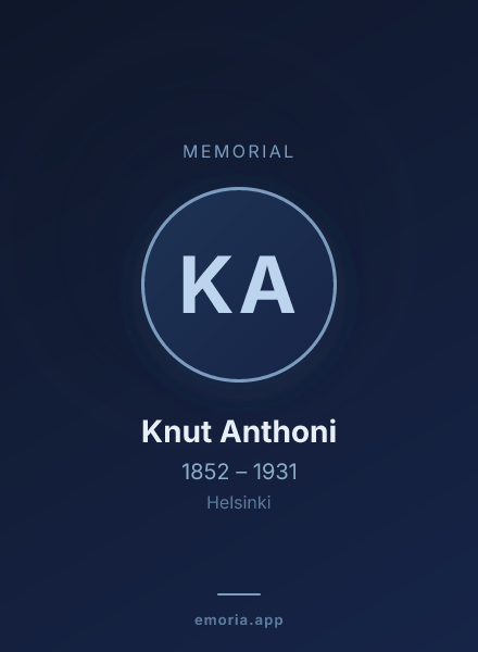 Memorial portrait of Knut Anthoni
