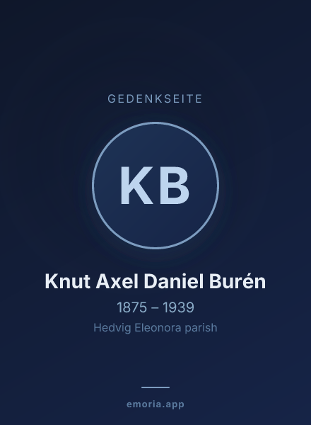 Gedenkportrait von Knut Axel Daniel Burén